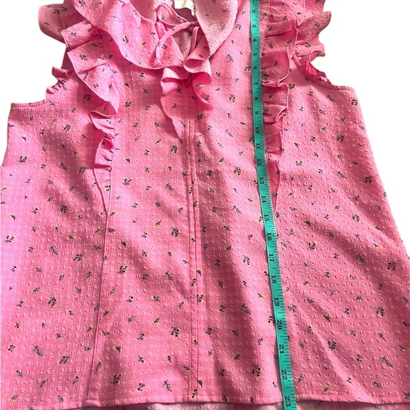 Loft Garden Ruffle tie neck shell-Medium - Picture 6 of 6